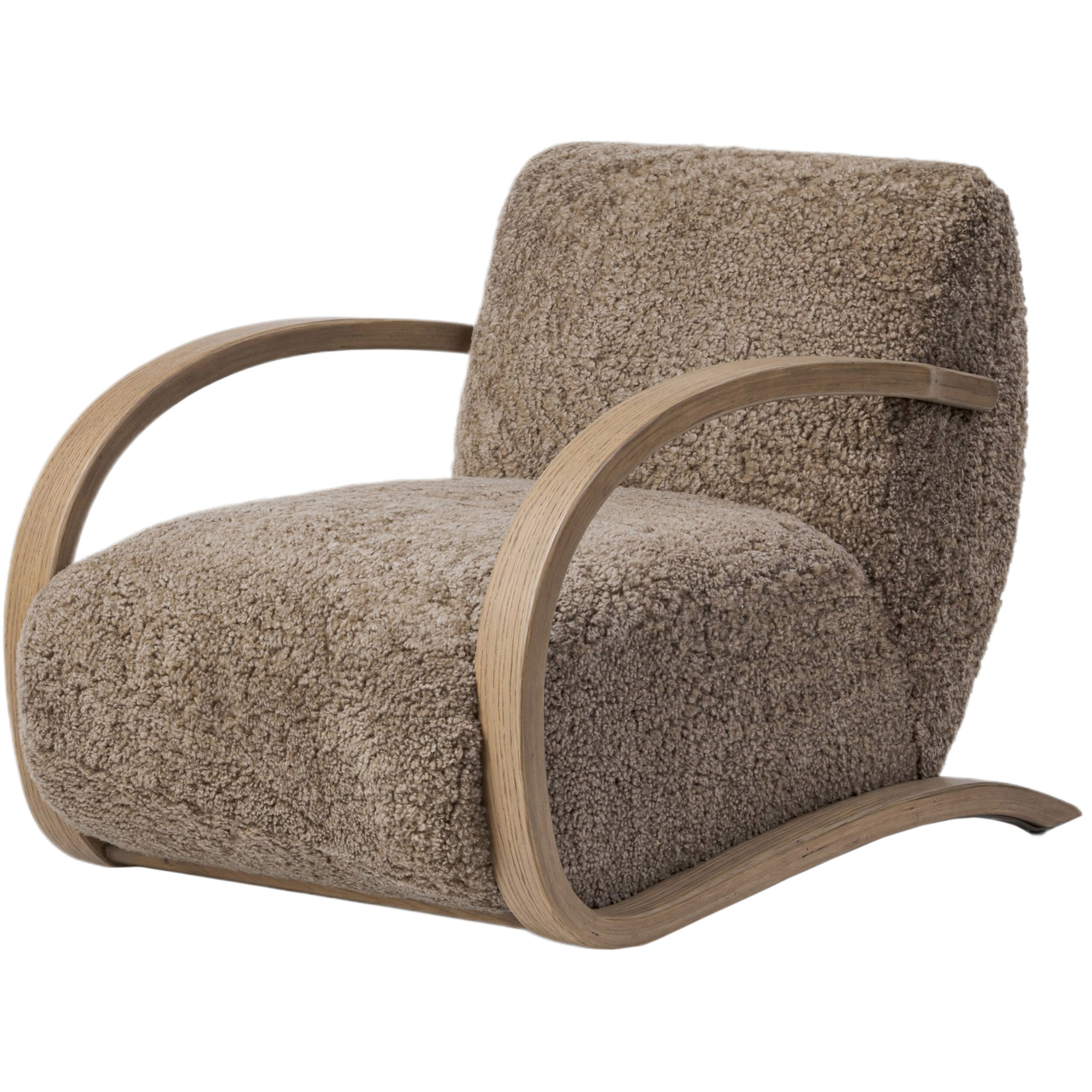 Adorelle Shearling Chair, Taupe Shearling