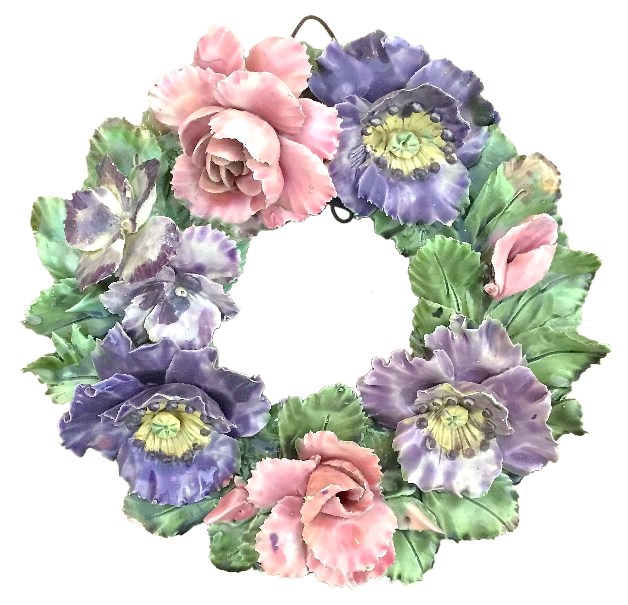 Antique Majolica Floral Wreath~P77527207