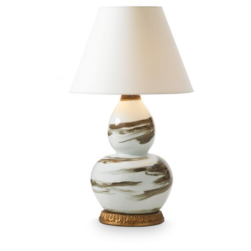 Brushstroke Table Lamp, Brown/White~P77376090