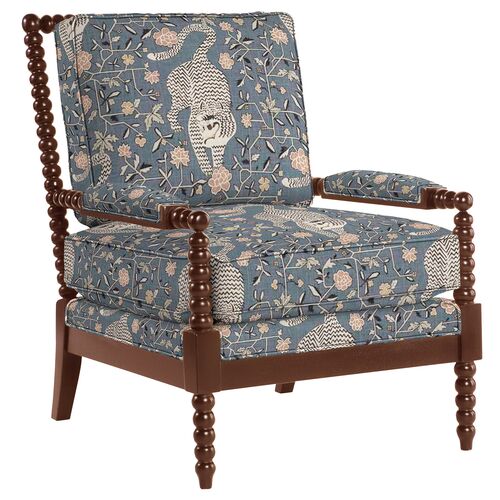 Bankwood Spindle Chair, Tiger Print