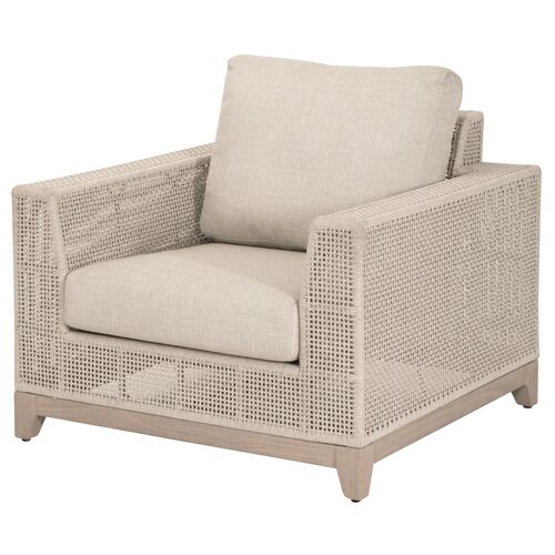 Tulum Outdoor Rope Sofa Chair, Oat/Washed Ever Teak Tulum Outdoor Rope Sofa Chair, Oat/Washed Ever Teak