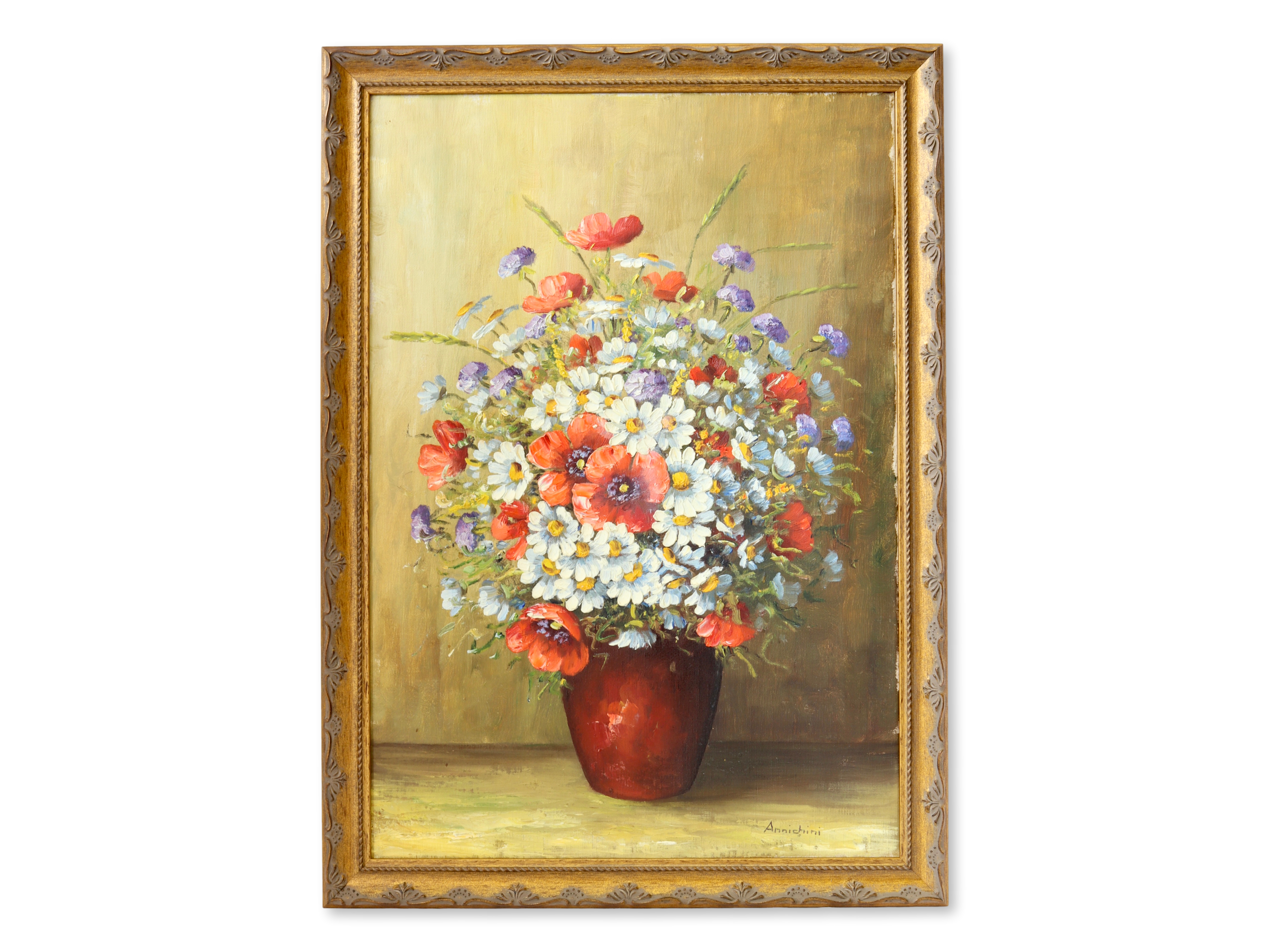 Framed French Floral Still Life Painting~P77698989