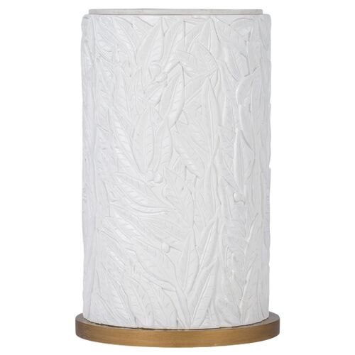 Melange Be Leaf In Me Accent Table, White/Gold