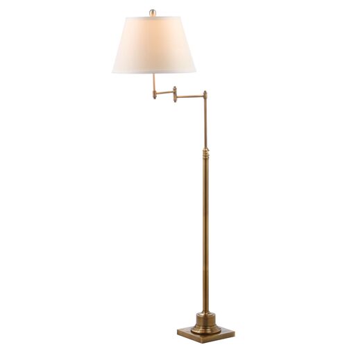Viyno Swing Floor Lamp, Brass