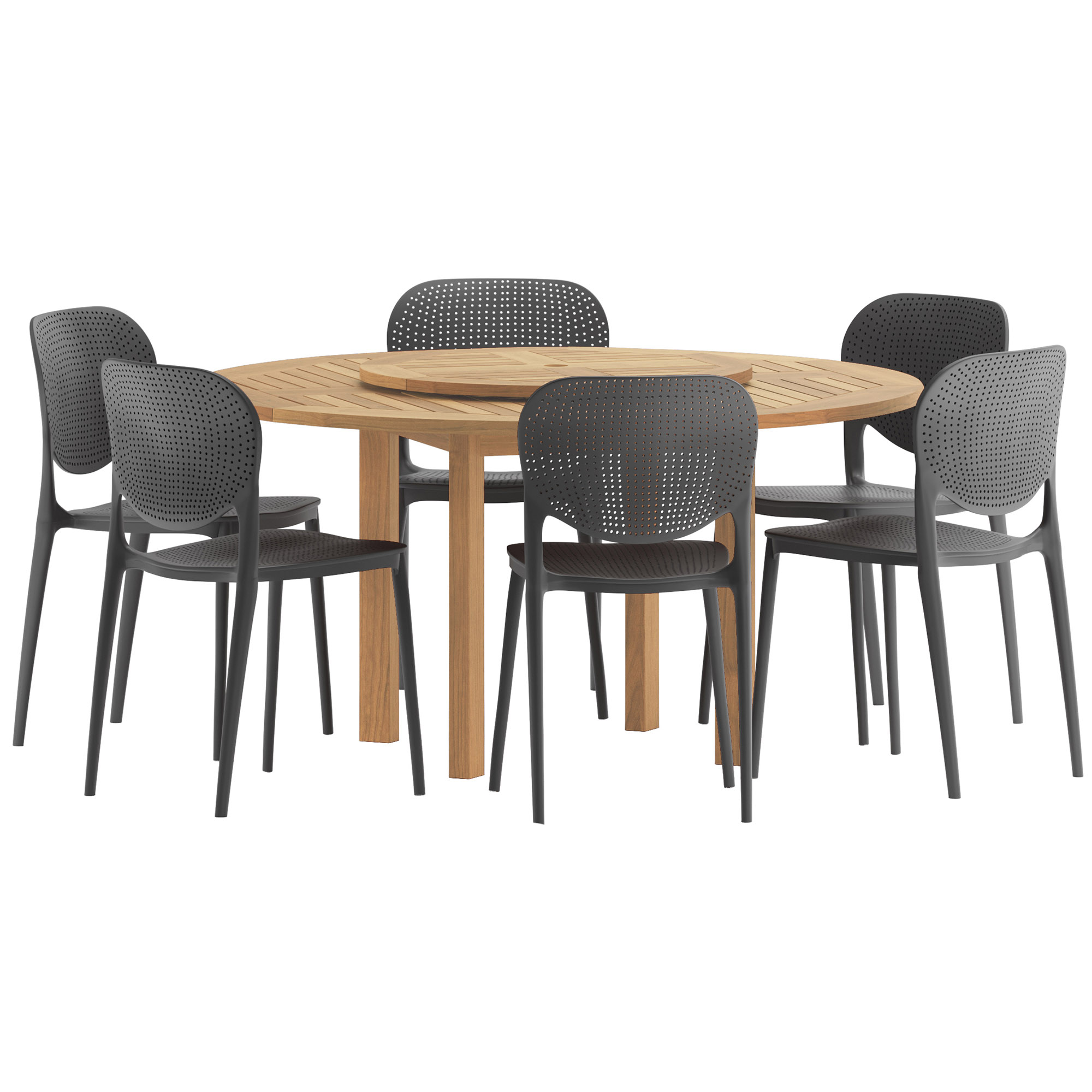 Astor 7-Pc Round Outdoor Eucalyptus Dining Set