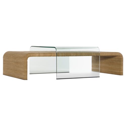 Amani Rope and Glass Cocktail Table, Natural