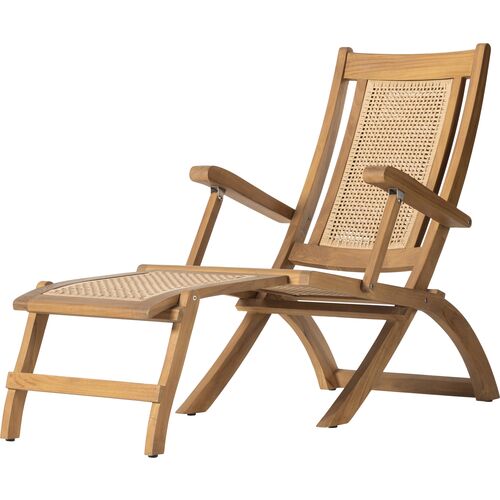 Valentina Teak Outdoor Chaise Lounge, Natural~P111118115