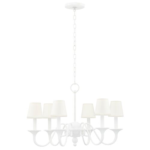 Windsor 6-Light Chandelier, White Plaster