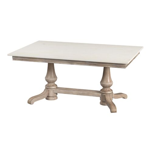 Liam Rectangular Marble Dining Table, Sandalwood Beige