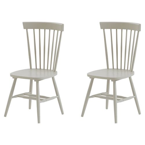 S/2 Abigail Side Chairs, Gray~P40694931