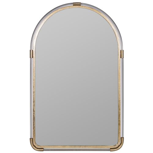 Lily Acrylic Wall Mirror, Clear/Gold~P77634571