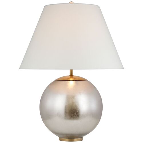 Morton Large Table Lamp, Burnished Silver Leaf