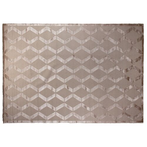 Colette Hand-Knotted Wool Black and White Area Rug 8'x10' +