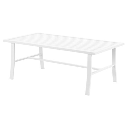 Galtier Outdoor Aluminum Coffee Table, White Galtier Outdoor Aluminum Coffee Table, White