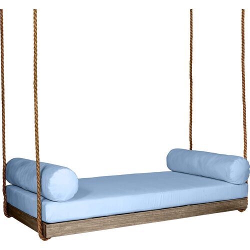 Sipsey Porch Swing, Driftwood/Blue Sunbrella~P77410638
