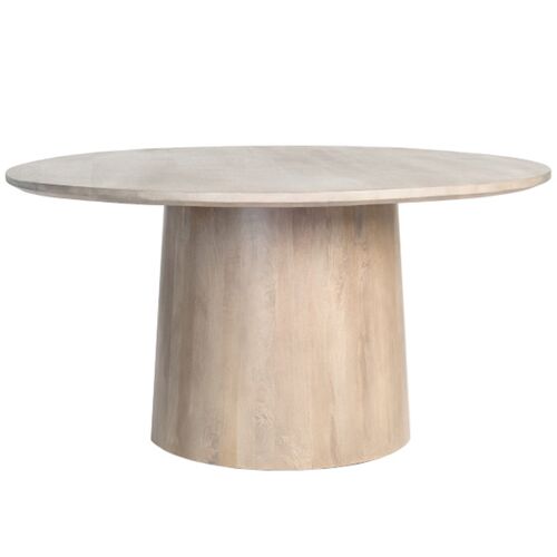 Samuel 60" Round Dining Table, Misted Ash