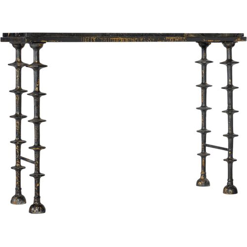 Melange Darcie Stone Top Hall Console, Black