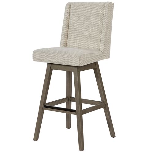 Joseph Swivel Bar Stool, Chevron Cream