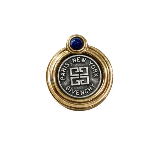 1980s Givenchy Blue Lapis Logo Brooch~P77620619