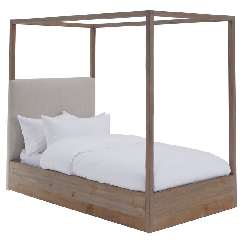 Canopy Kids' Bed, Ivory Linen