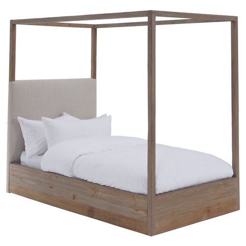Canopy Kids' Bed, Ivory Linen~P77378113