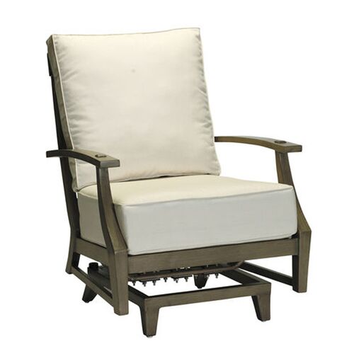 Croquet Outdoor Aluminum Spring Lounge Chair, Slate Grey