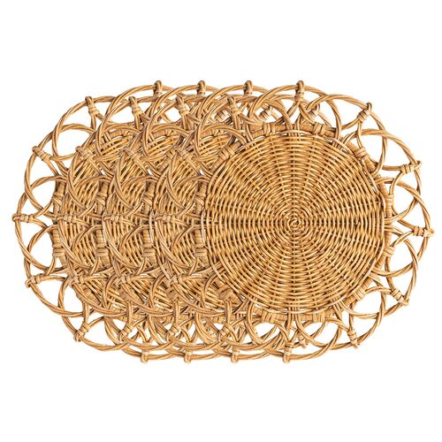 S/4 Provence Rattan Placemats, Natural