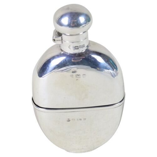 English Victorian Sterling Pocket Flask~P77588047