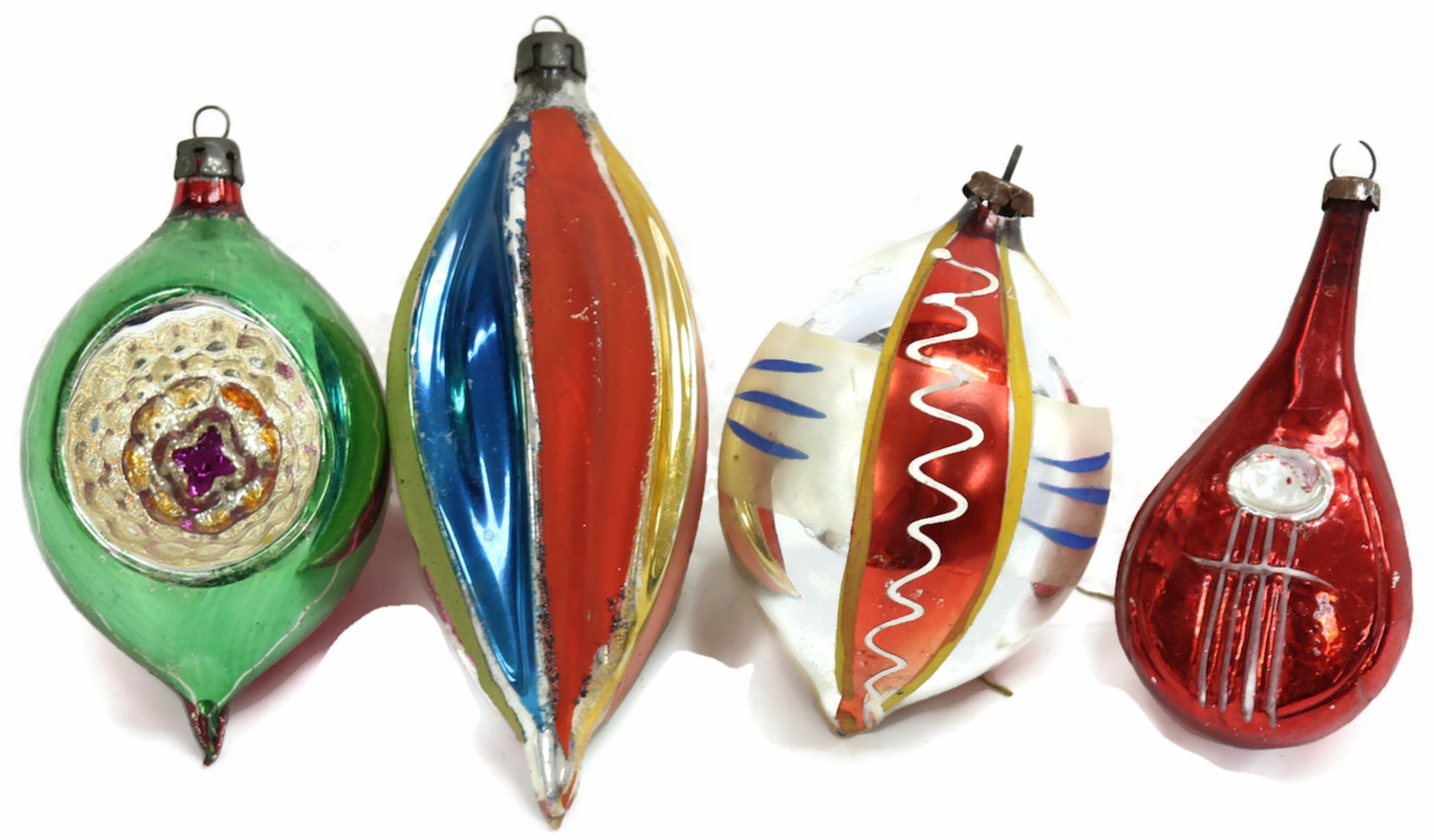 Midcentury Mercury Glass Ornaments, S/4~P77601141
