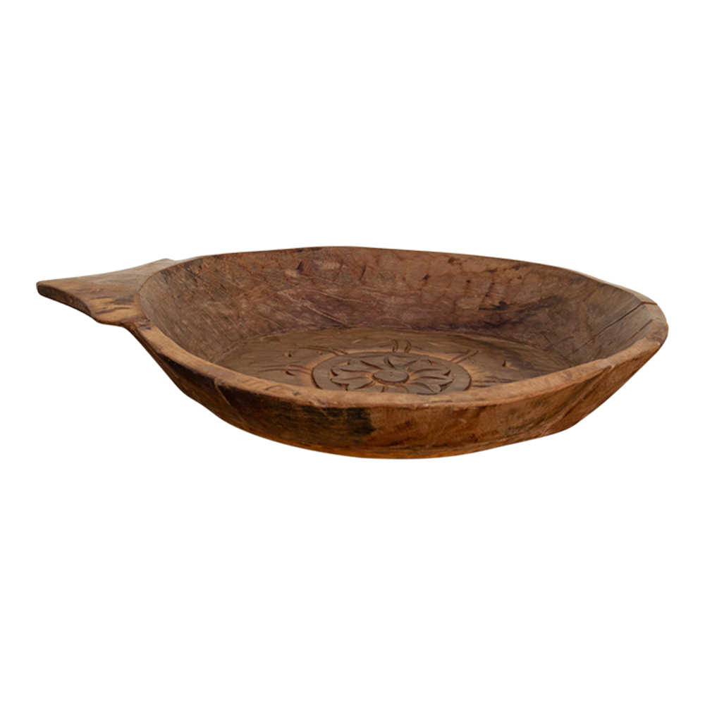Rustic Honey Brown Carved Bowl~P77663476