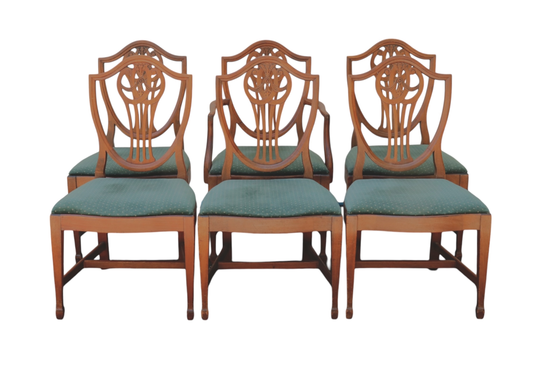 1937 Shield Back Dining Chairs, Set of 6~P77694189