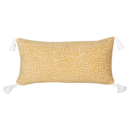 Nora 12"x23" Outdoor Lumbar Pillow, Yellow/White~P77650059