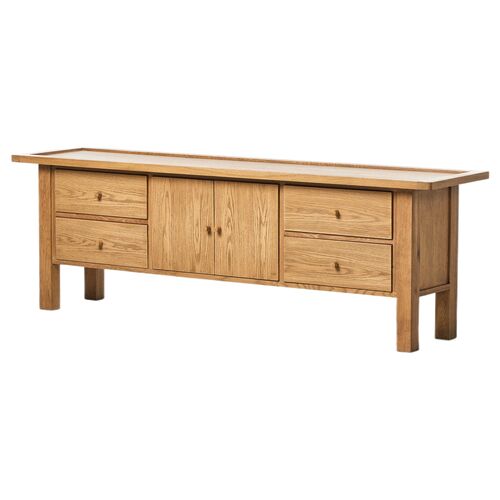 Lana Media Console, Natural Light Oak