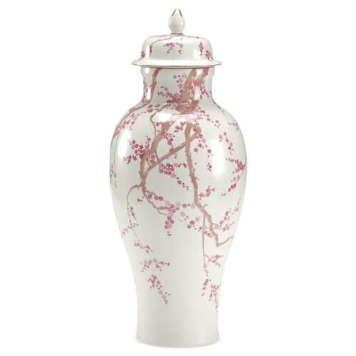 20" Slender Temple Jar, Pink/White~P77389917