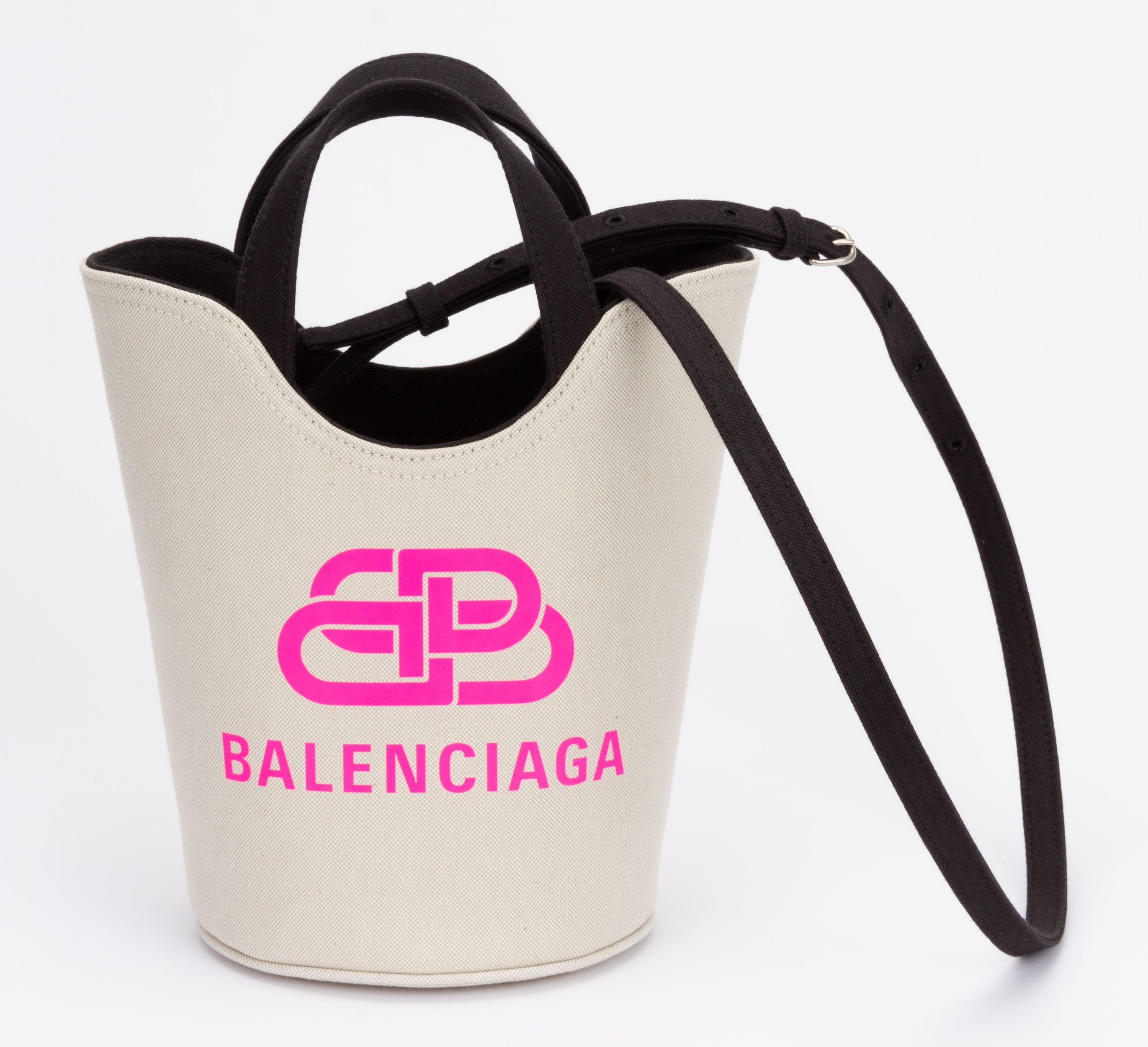 Balenciaga Beige 2 Way Logo Bucket Bag~P77660610