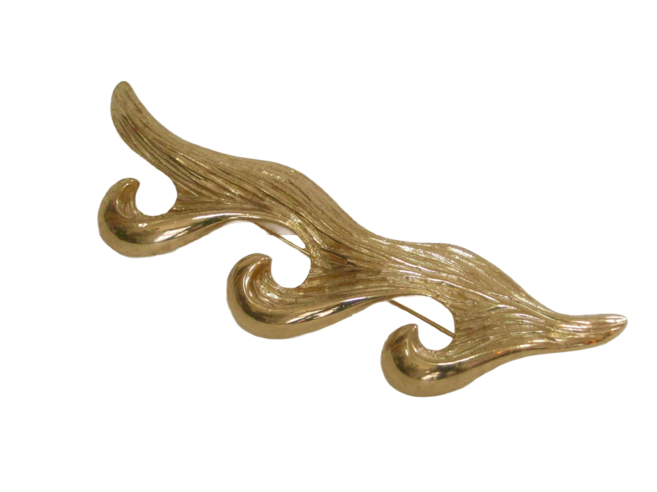 1980s Large Givenchy Carved Wave Brooch~P77668059