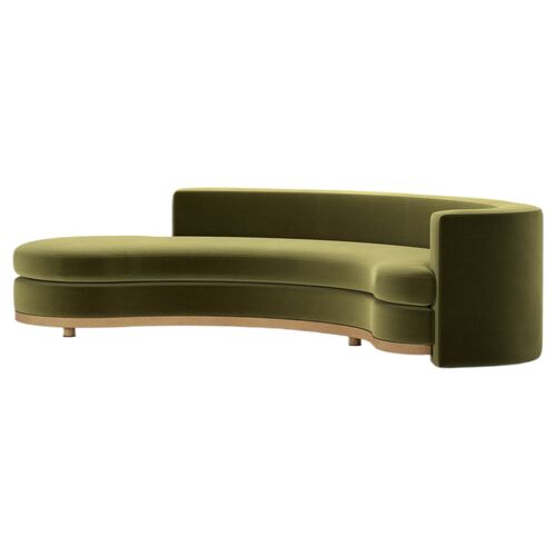 Jenson Curved Sectional Chaise, Performance Velvet Jenson Curved Sectional Chaise, Performance Velvet