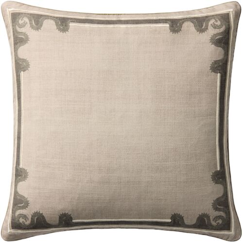 Dragon Border 20x20 Pillow, Natural/Green Dragon Border 20x20 Pillow, Natural/Green