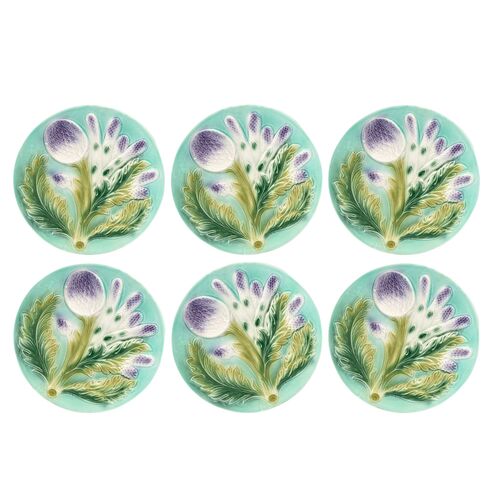 French Asparagus & Artichoke Plates, 6 Pcs.