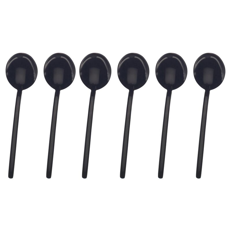 S/6 Due Coffee Spoons, Black