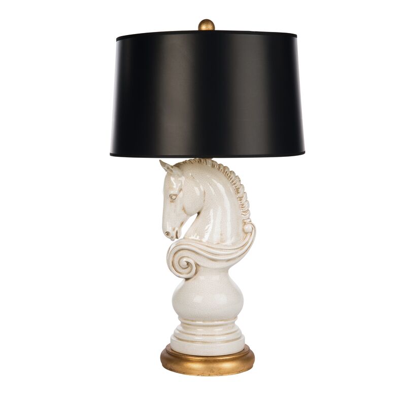 Belmont Right-Facing Table Lamp, Cream/Gold
