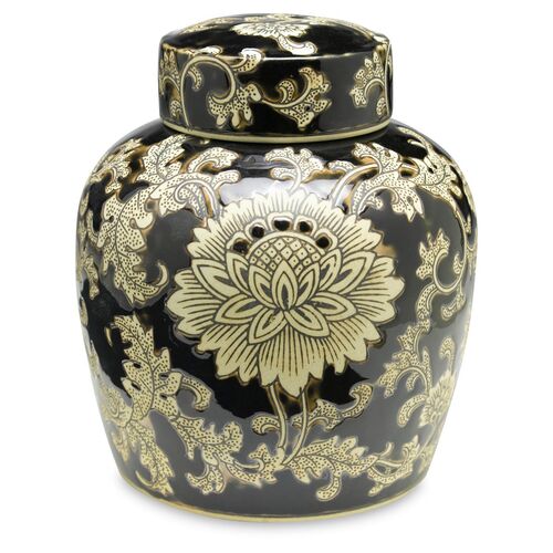 9" Florent Jar, Black/Cream~P76889729