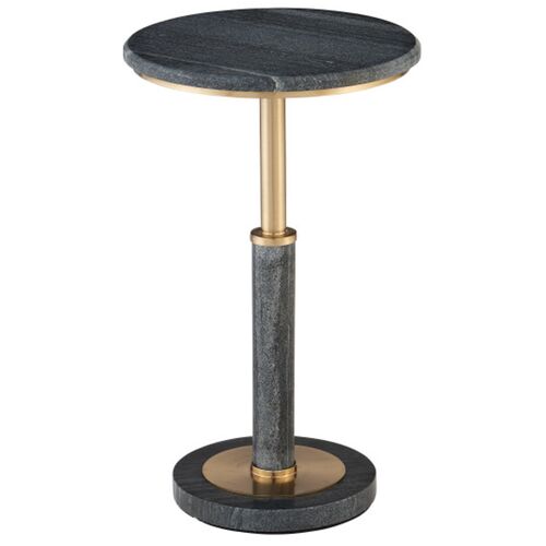 Miles Marble Accent Table, Black/Polished Brass