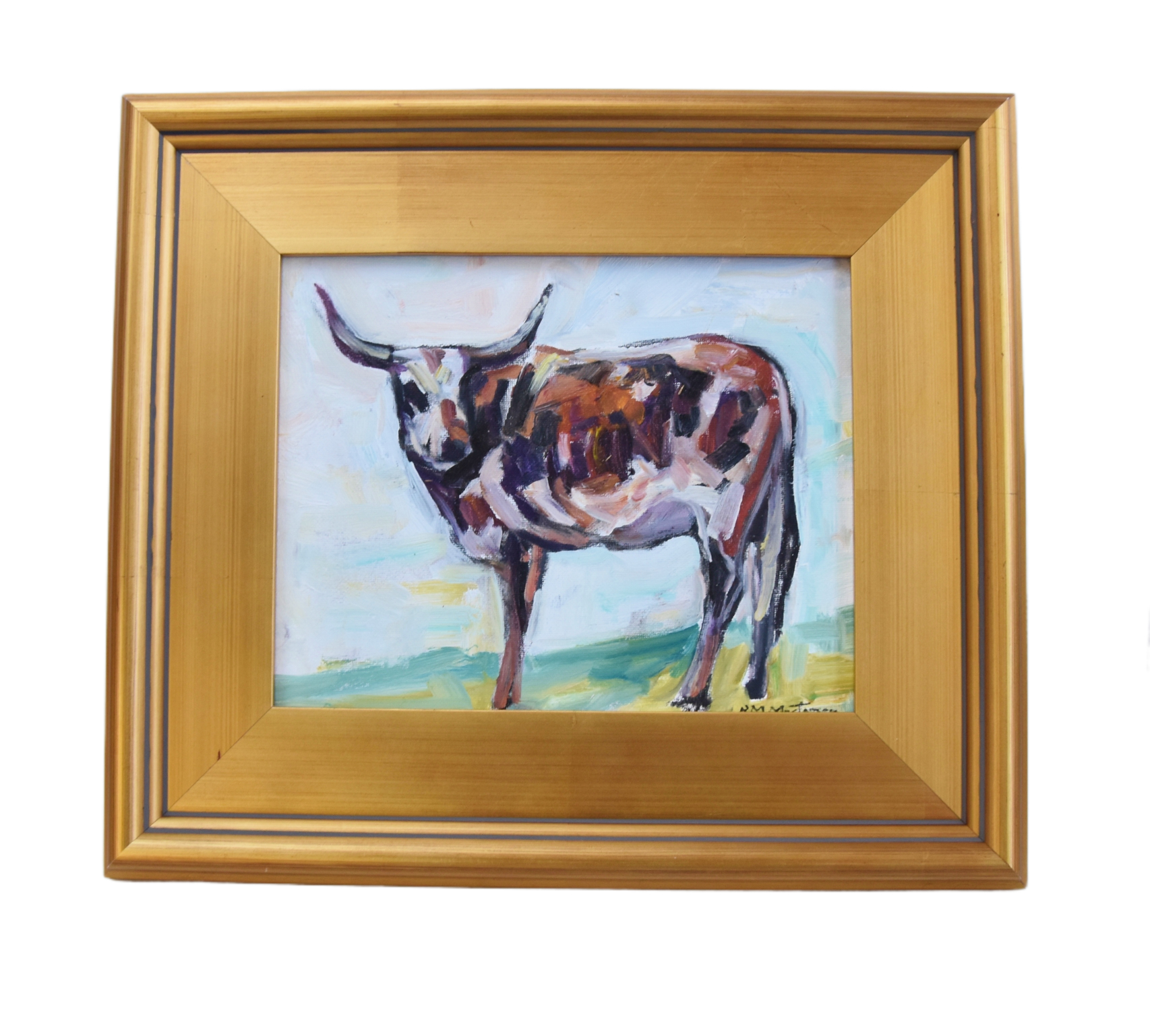 Texas Longhorn Ranch Portrait Painting~P77687543