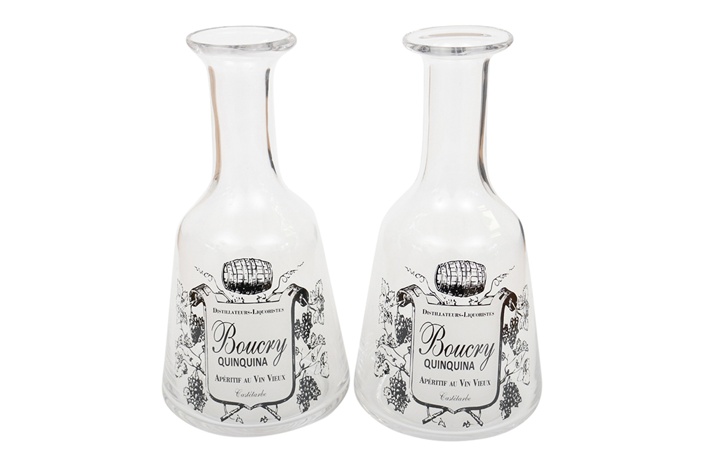 French Bistro Glass Carafes - a Pair~P77652068