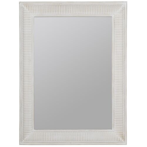 Fiona Fluted Wall Mirror, Distressed White
