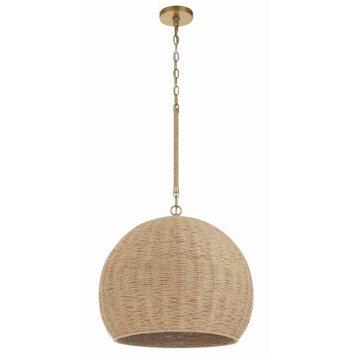 Jace 3 Light Jute Chandelier, Nautral/Soft Gold