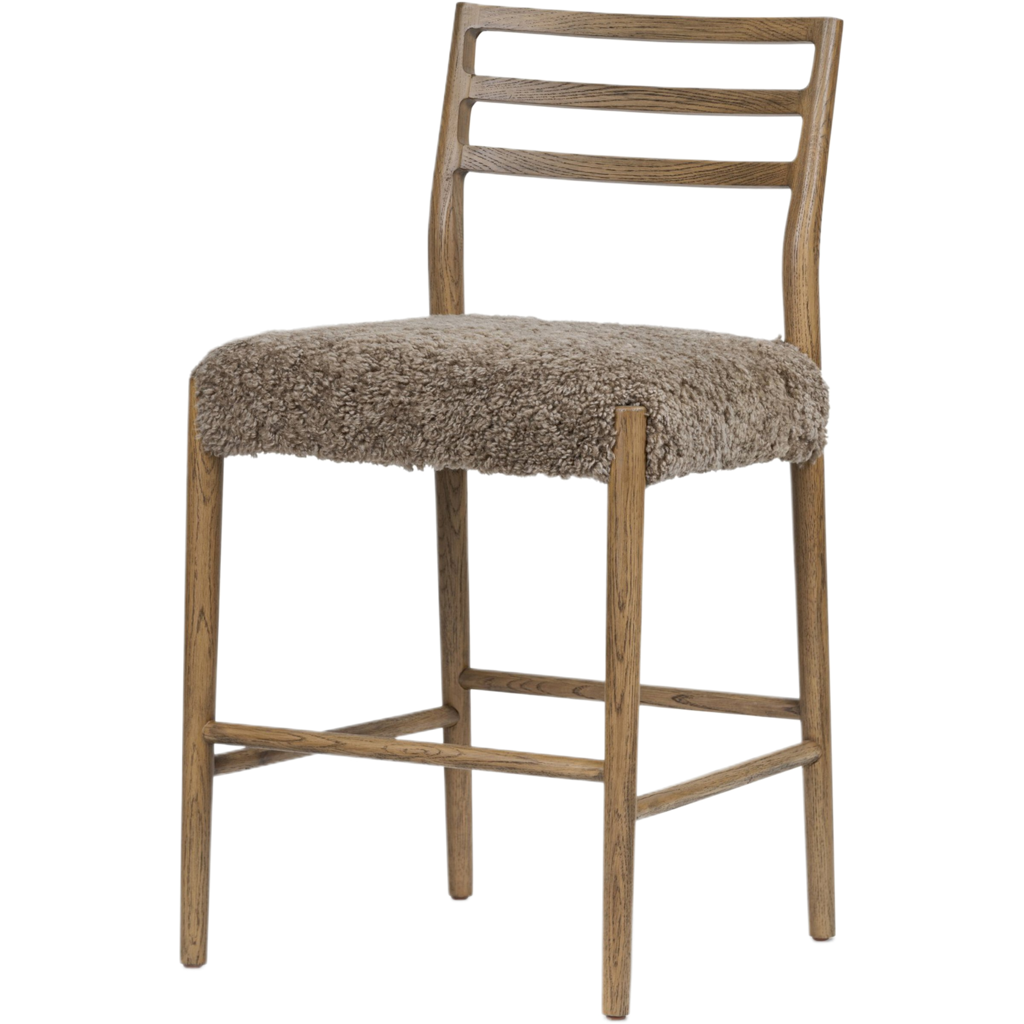 Noah Shearling Bar Stool, Taupe Shearling