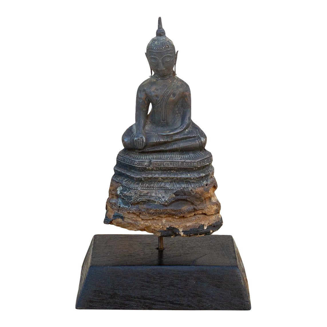19th C. Wood and Metal Alloy Buddha~P77638819
