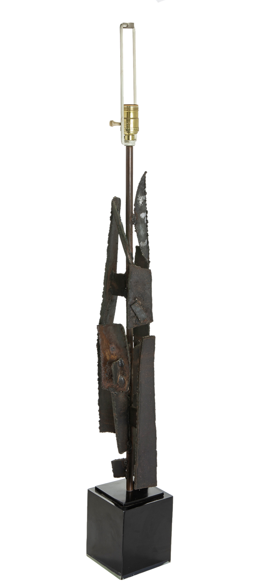 Mid Century Brutalist Iron Table Lamp~P77658786